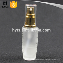frosted empty glass lotion bottle with cream pump for skin care